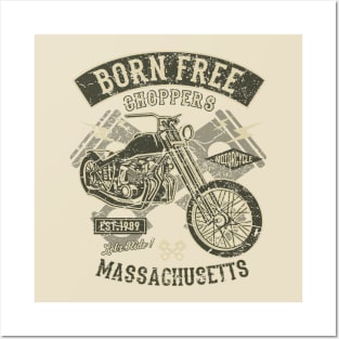 Born Free Choppers Let’s Ride Massachusetts Posters and Art